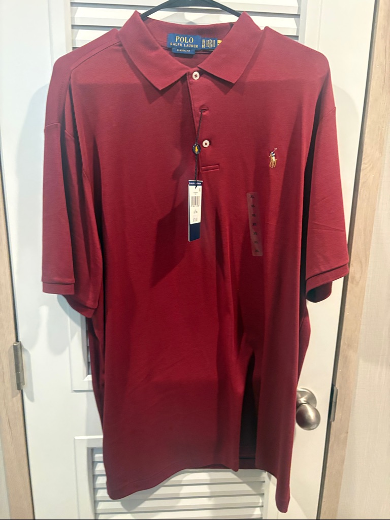 Polo By Ralph Lauren Burgundy Short-Sleeve Polo With Embroidered Pony
